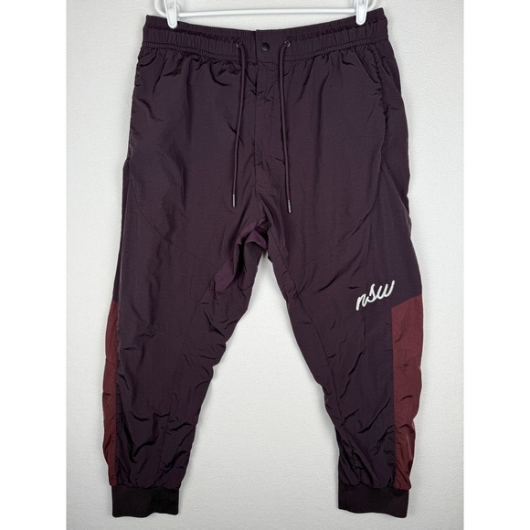 Nike NSW Woven Joggers Mens 2XL Burgundy Nylon Track‎ Pants Embroidered Gorpcore